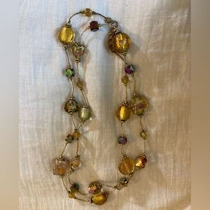 Vintage 30”‎ Long Glass Beaded Necklace